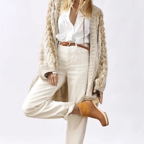 Anthropologie Jackets & Blazers - Anthropologie Textured Knit Cardigan in Natural Beige